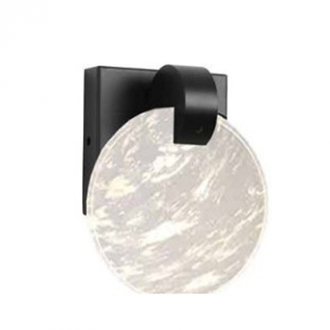 Arandela Skylight Sand Preto e Cristal Snow 3 watts 3000K Ø130mm Bivolt SKY-3009SN-PT