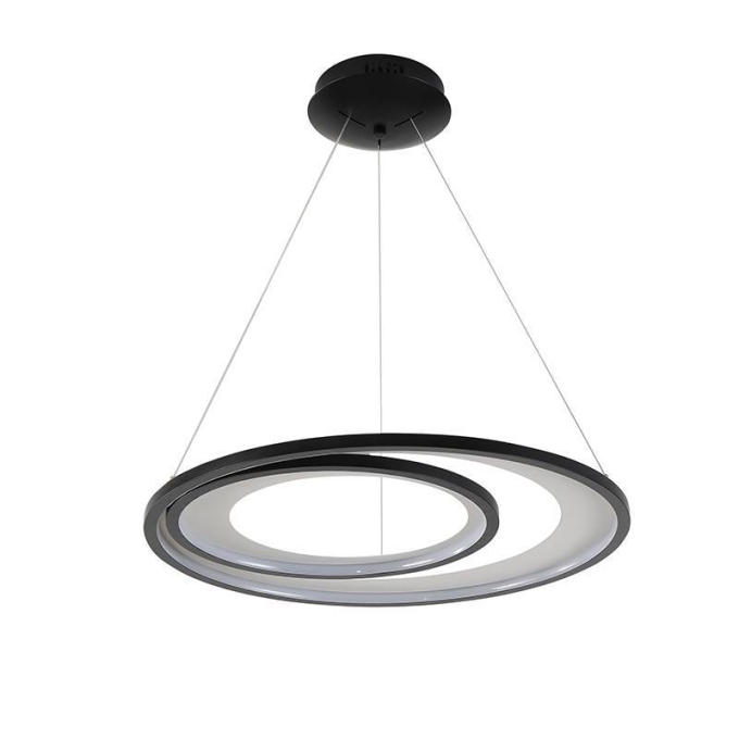 Pendente Nordecor Zahal 2 Mod 54 watts 3000K Preto Bivolt Ø620mm 2506