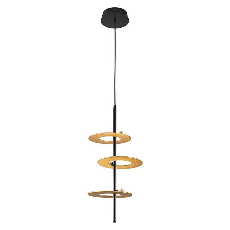 Pendente Nordecor Kote 3 Mód 30 watts 3000K Preto e Dourado 560x280mm 2759