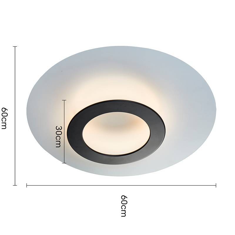 Plafon Nordecor Kote 24 watts 3000K Preto e Branco Ø600mm 2757