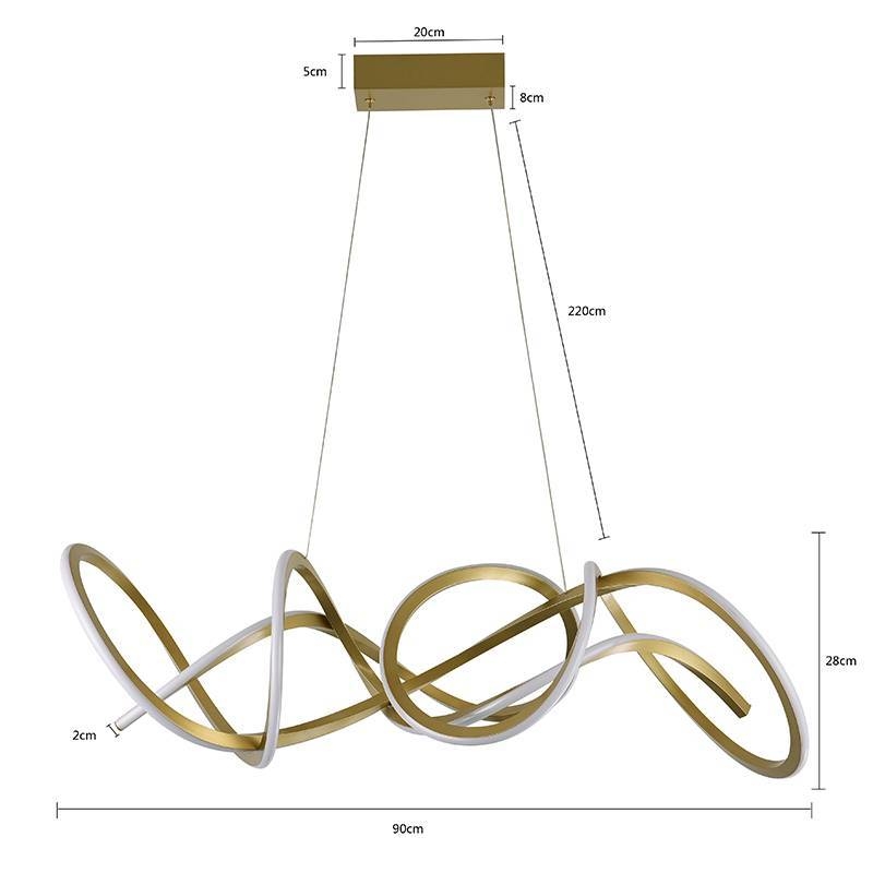 Pendente Nordecor Wyna 79 watts 3000K Ouro Champagne 280x900mm 2711