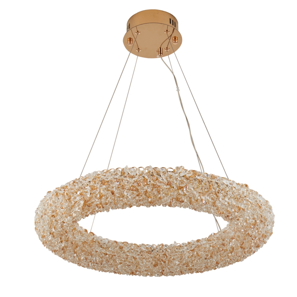 Pendente Nordecor Jou Cir 40 watts 3000K Dourado Brilho Ø600mm 2771