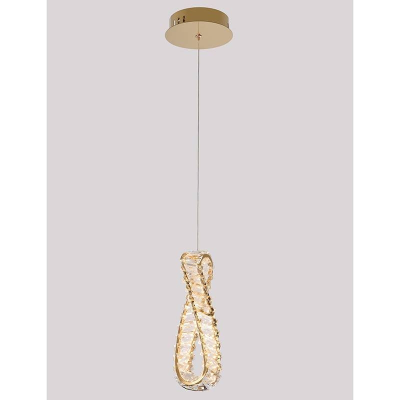 Pendente Nordecor Lezie IN Cristal 21 watts 3000K Ouro Brilho 320x125x35mm 2740