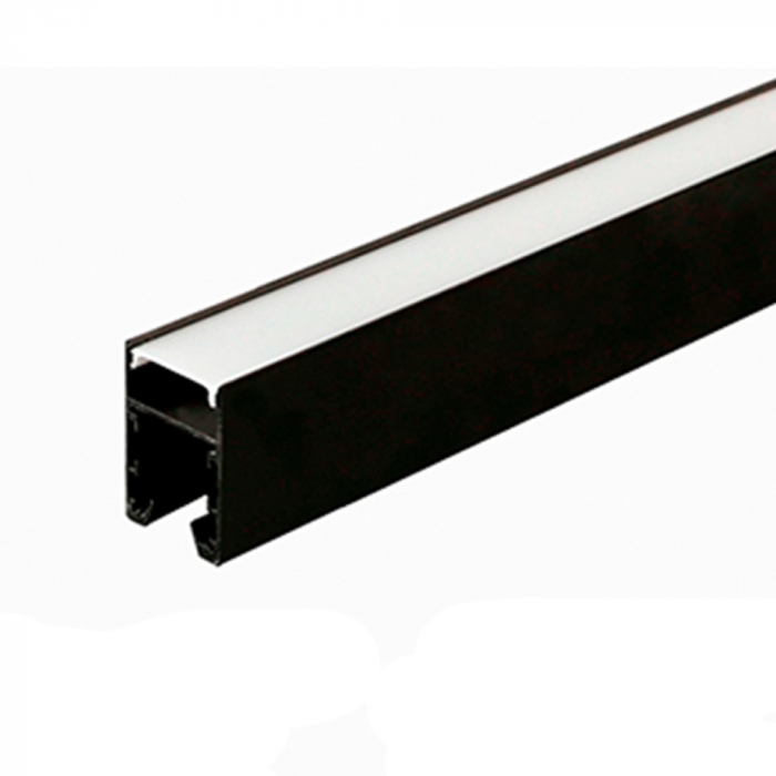 Perfil de Sobrepor Nordecor 37x26mm Barra de 3 metros Preto 4221
