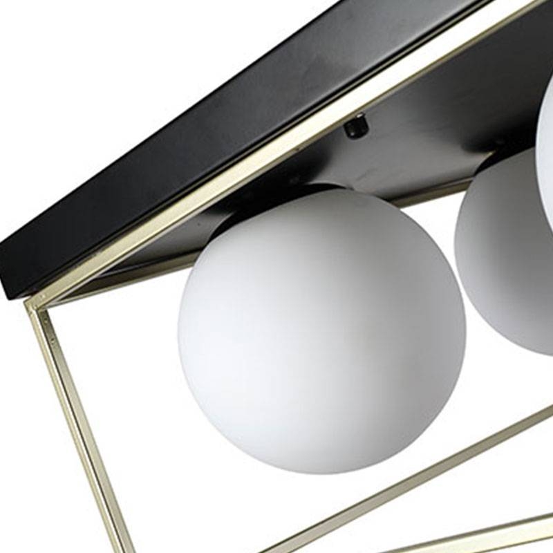 Plafon Nordecor Cubo Globo 4L E27 Ouro e Preto 460x460x220mm 2254
