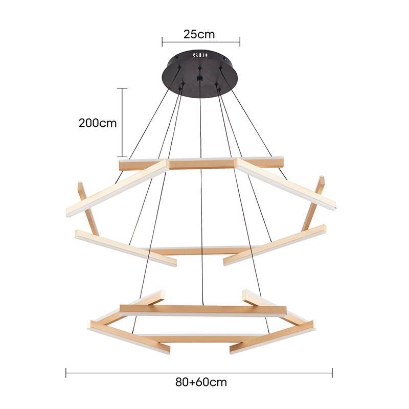 Pendente Nordecor Wida 100 watts 3000K Ouro Champagne 600/1000mm 2786