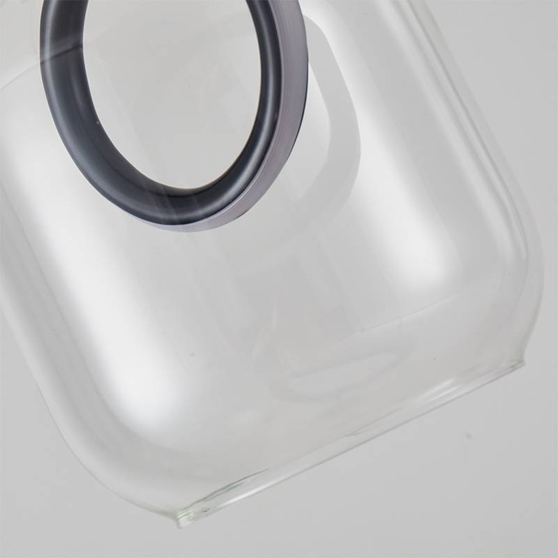 Pendente Nordecor Ruzo 7 watts 3000K Preto e Transparente Ø200x230mm 2792
