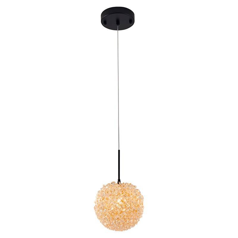 Pendente Nordecor Jou Cristal 1L G9 Preto Ø150mm 2735