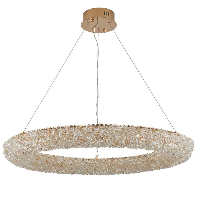 Pendente Nordecor Jou Cir 60 watts 3000K Dourado Brilho Ø800mm 2772