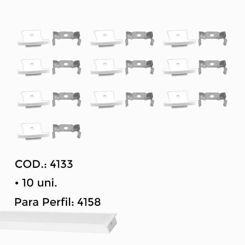 Kit de Tampa e Garra para Perfil Embutido Nordecor Branco 27x15mm 4133