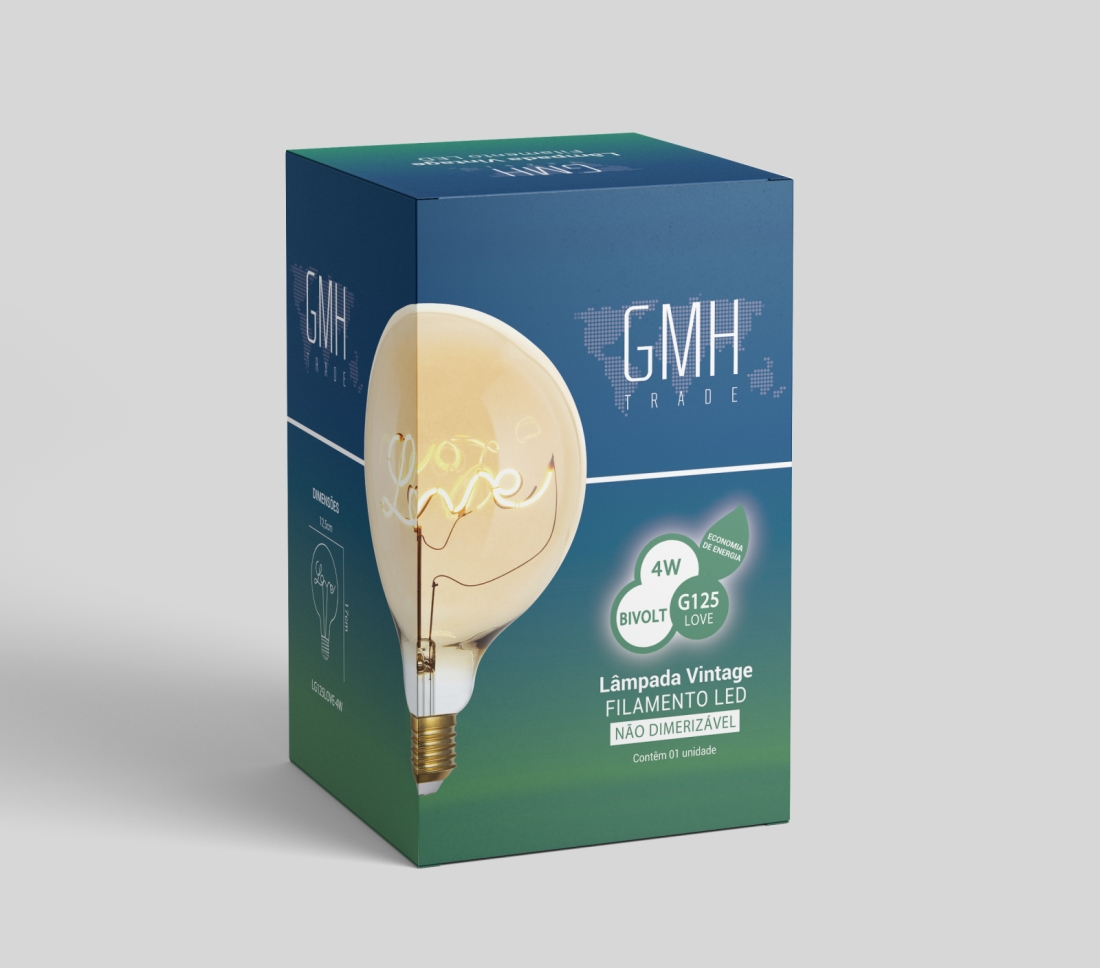 Lâmpada GMH Love Mesa 4 watts Bivolt 2200K LG125LOVE-4W