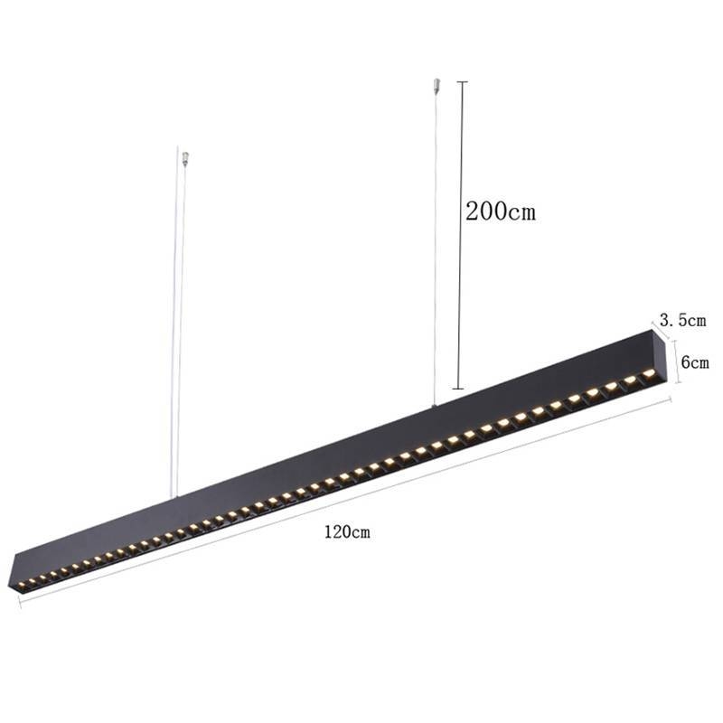 Pendente Nordecor Lyta Pro 40 watts 3000K Preto 60x35x1200mm 2836
