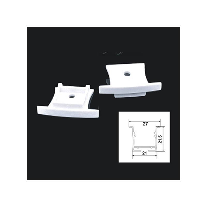 Kit de Tampa e Garra para Perfil Embutido Nordecor Branco 27x15mm 4133