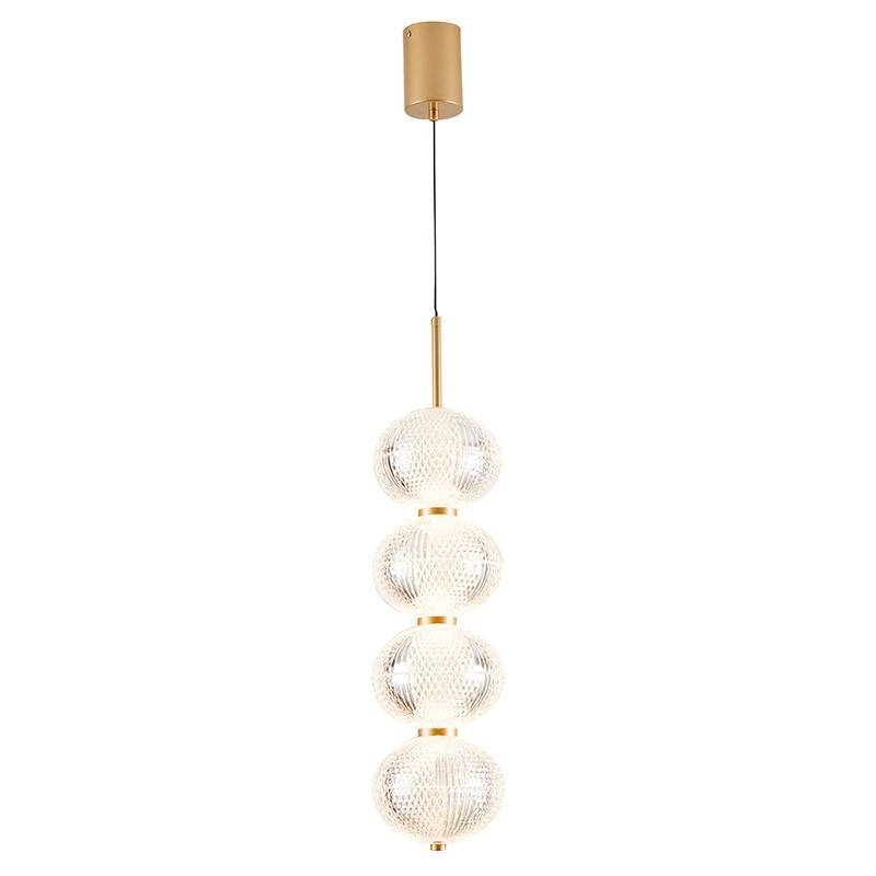Pendente Nordecor Luse 4 Mód 28 watts 3000K Ouro Champagne Ø150x600mm 2796