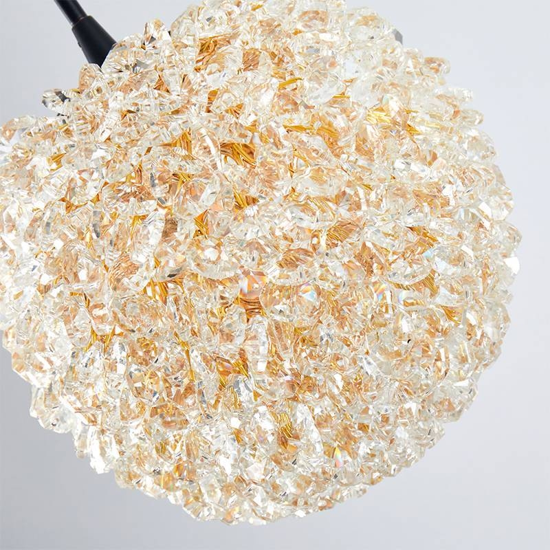 Pendente Nordecor Jou Cristal 1L G9 Preto Ø150mm 2735
