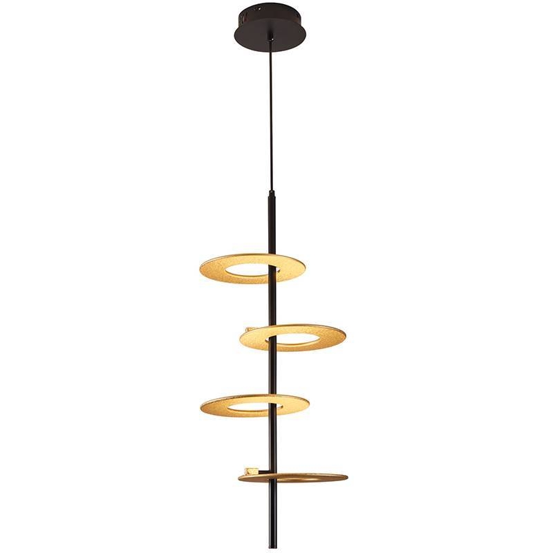 Pendente Nordecor Kote 4 Mód 40 watts 3000K Preto e Dourado 700x280mm 2760