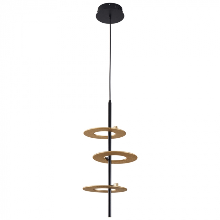 Pendente Nordecor Kote 3 Mód 30 watts 3000K Preto e Dourado 560x280mm 2759
