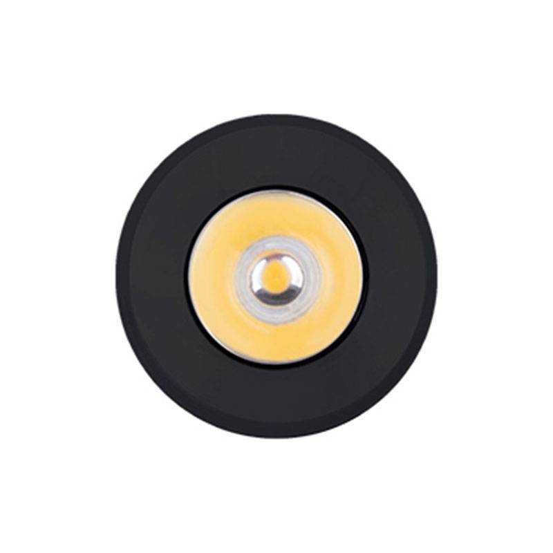 Mini Spot Embutido Nordecor Elysa Redondo 1 watts 3000K Preto Ø31x20mm 6003
