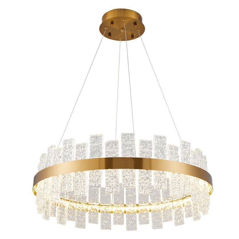 Pendente Nordecor Lowy 40 watts 3000K Dourado Brilho Ø600mm 2761