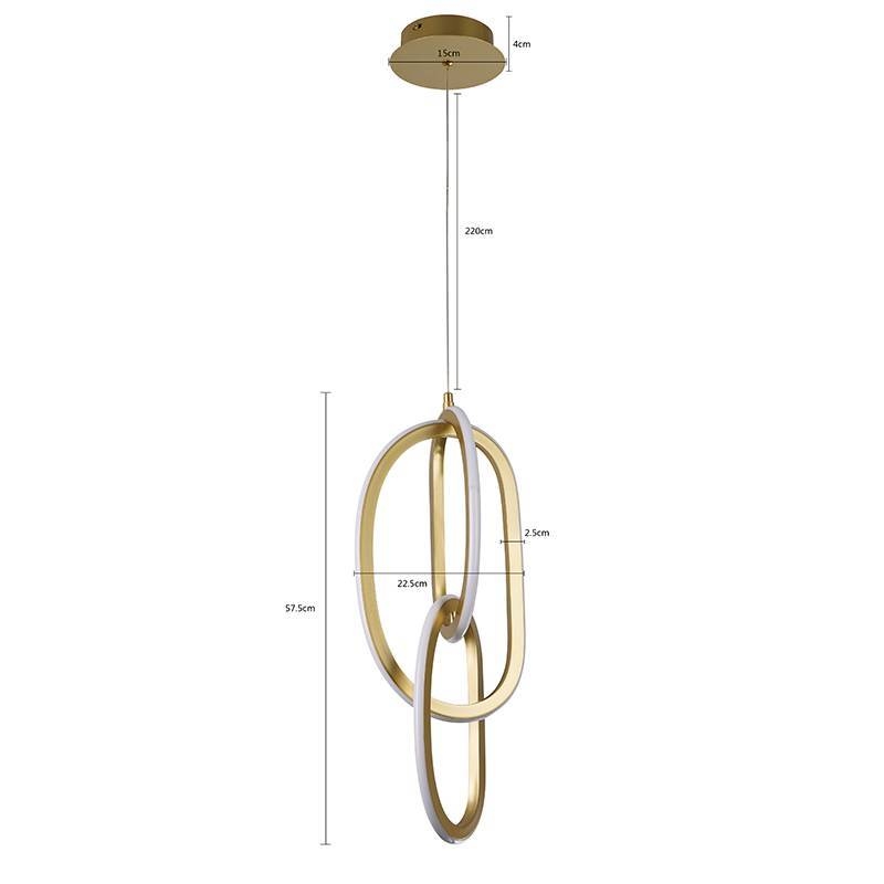 Pendente Nordecor Zena Ori 79 watts 3000K Ouro Champagne 575x225mm 2712