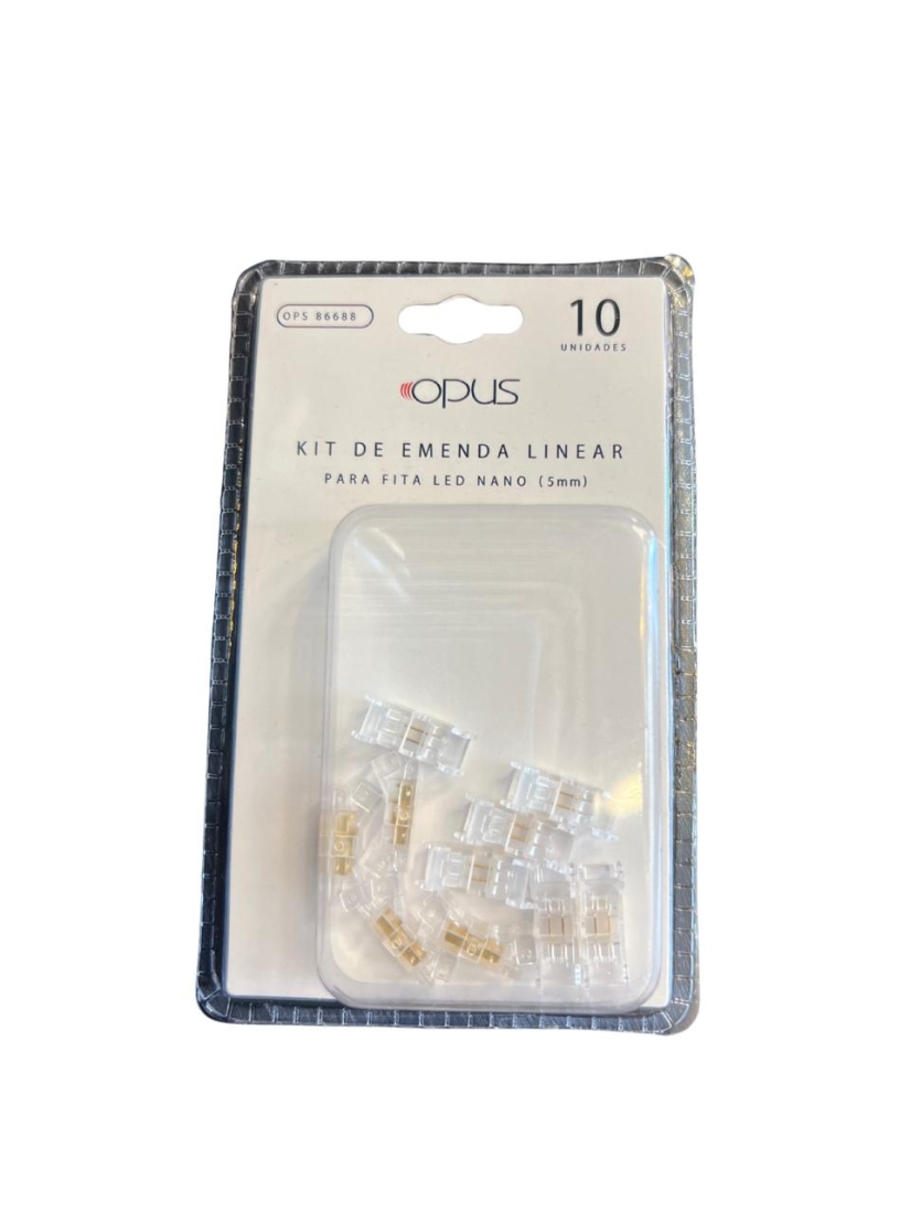 Kit 10 unidades Opus Emenda Linear para Fita Nano 4mm Acrílico Transparente OPS 86688