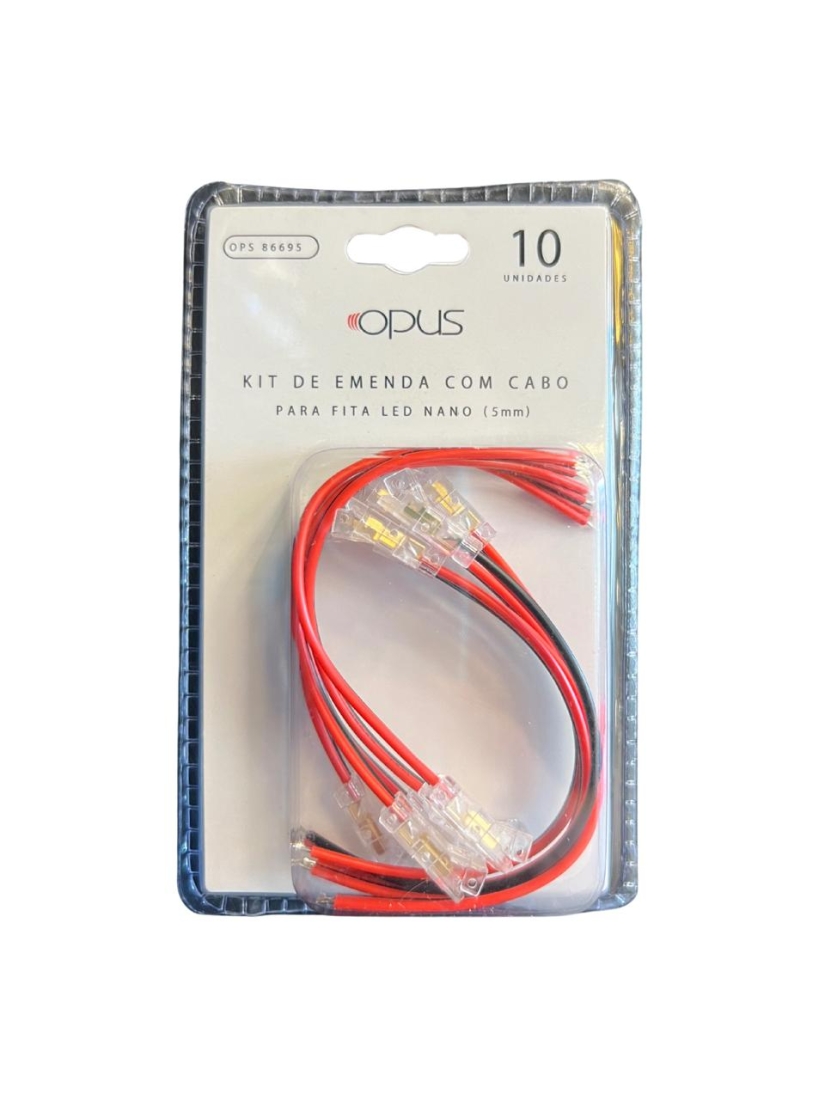 Kit 10 unidades Opus Emenda com Cabo para Fita Nano 4mm Acrílico Transparente OPS 86695