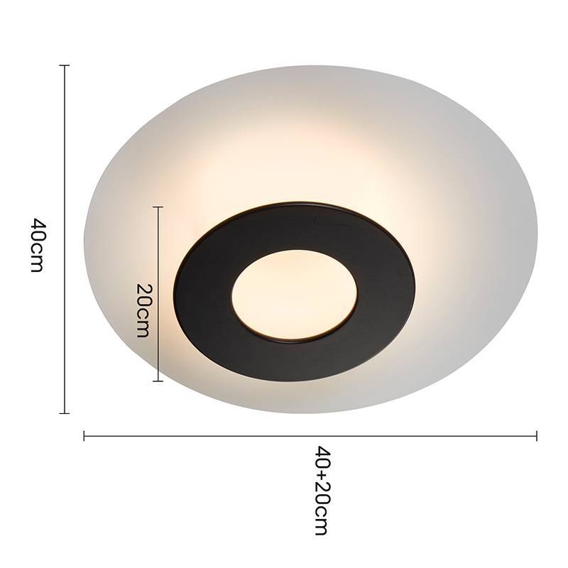 Plafon Nordecor Kote 24 watts 3000K Preto e Branco Ø400mm 2756
