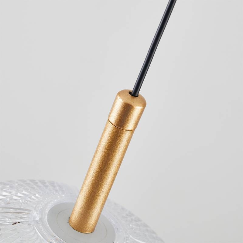 Pendente Nordecor Luse 4 Mód 28 watts 3000K Ouro Champagne Ø150x600mm 2796