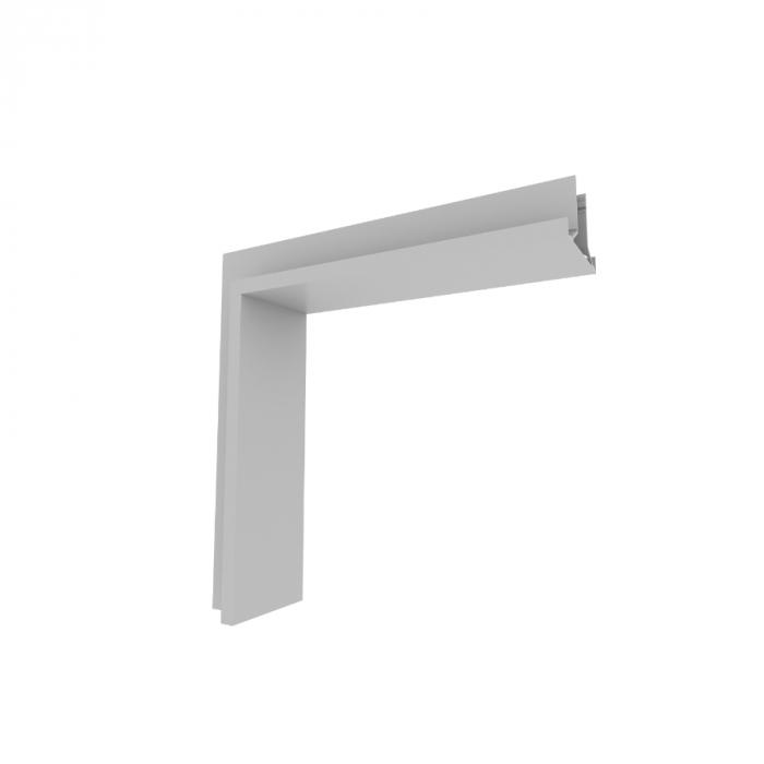 Perfil Sobrepor Newline UP Curva Teto/Parede 250x70x250mm SPSUP001
