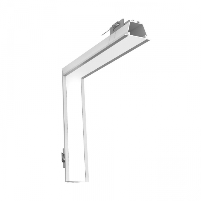 Perfil Embutido Newline Fit40 Curva Teto/Parede 250x52x250mm SCPE40001