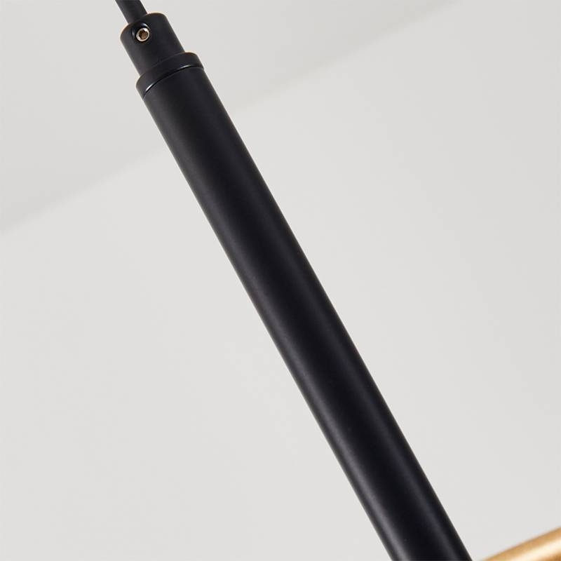 Pendente Nordecor Kote 4 Mód 40 watts 3000K Preto e Dourado 700x280mm 2760