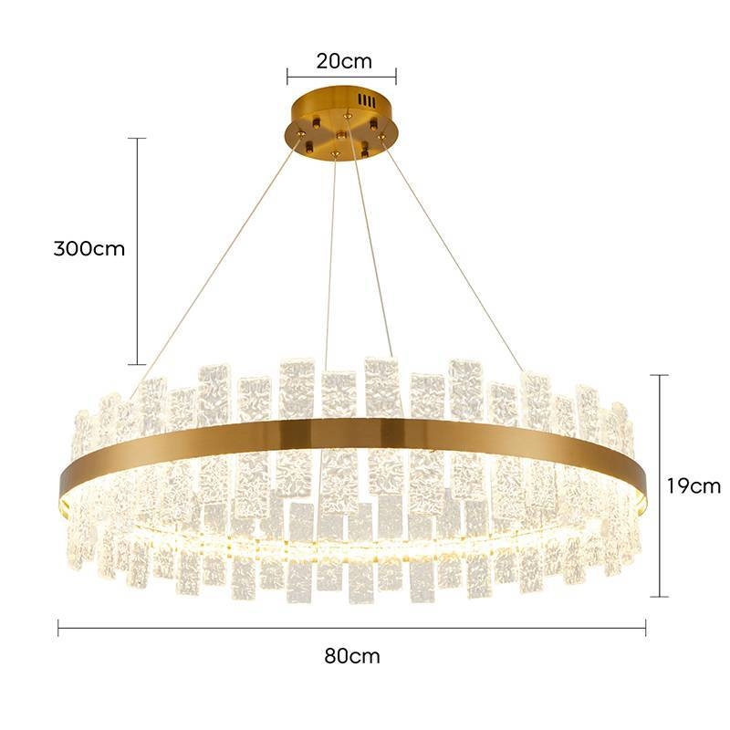 Pendente Nordecor Lowy 60 watts 3000K Dourado Brilho Ø800mm 2762