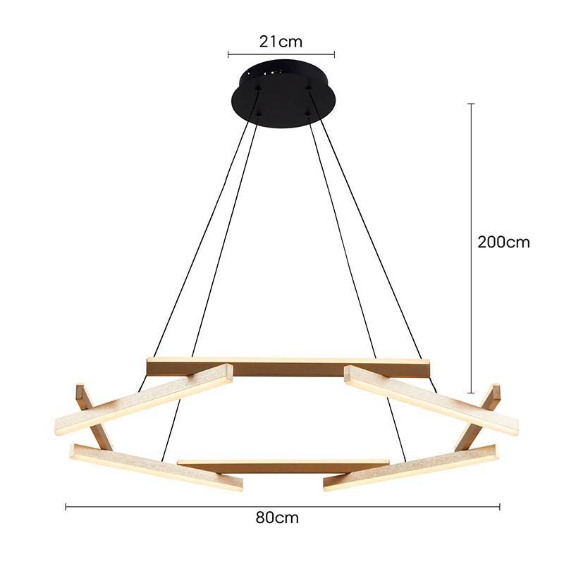 Pendente Nordecor Wida 45 watts 3000K Ouro Champagne 680mm 2788