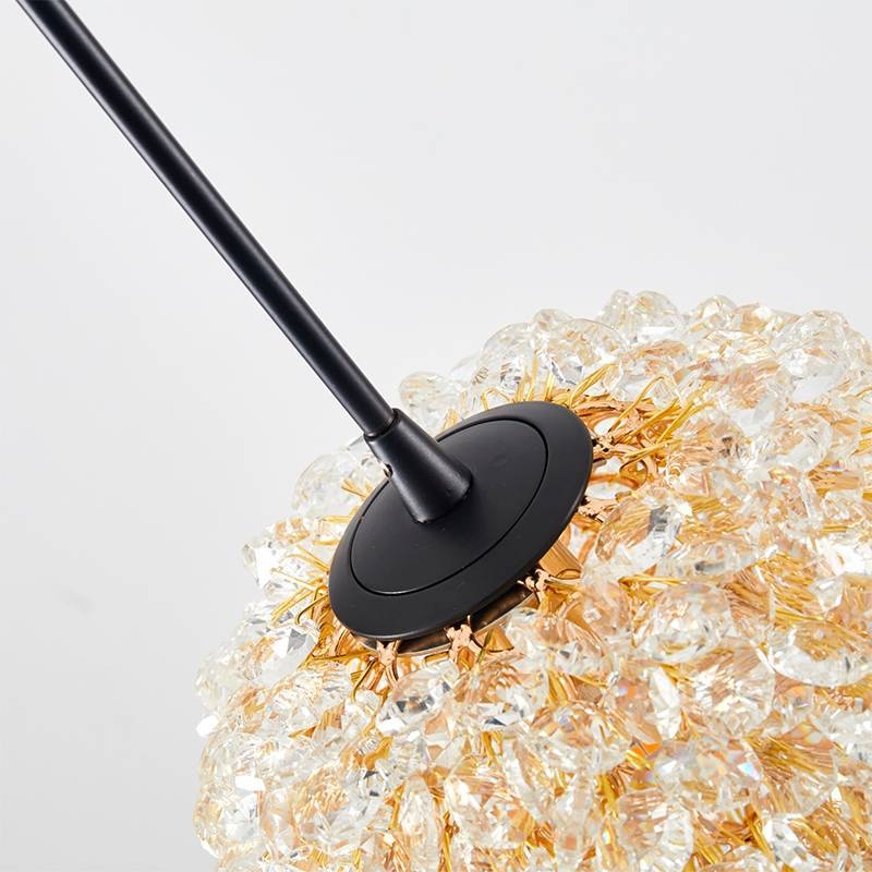 Pendente Nordecor Jou Cristal 1L G9 Preto Ø150mm 2735