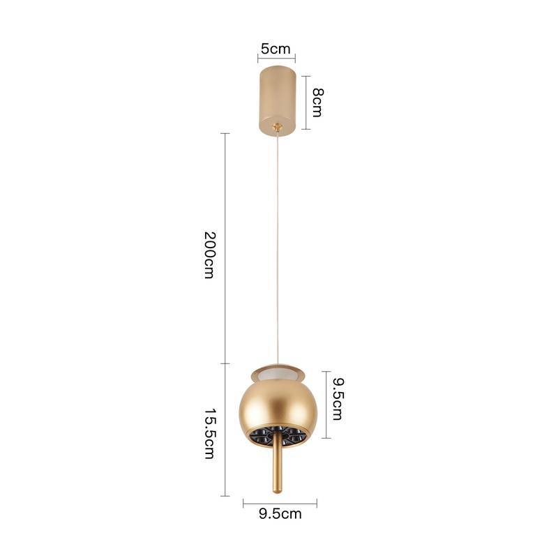Pendente Nordecor Oliwa 10 watts 3000K Dourado Ø95x155mm 2807
