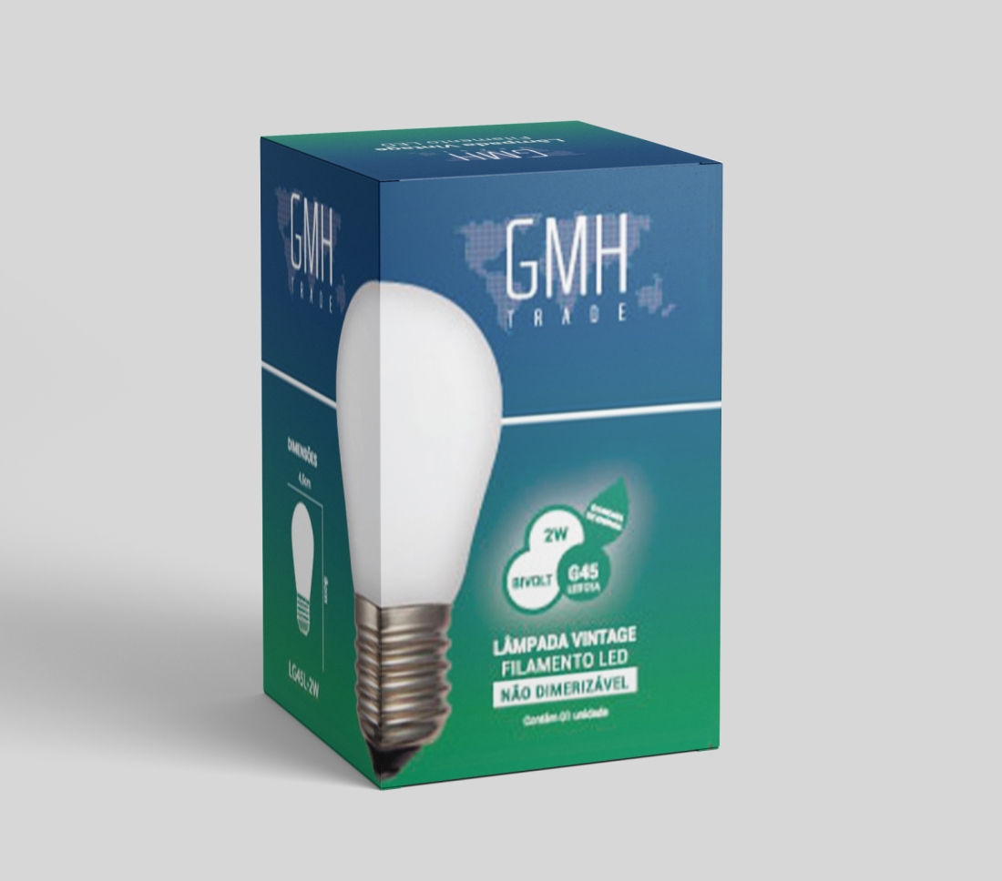 Lâmpada GMH G45 Leitosa 2 watts Bivolt 2200K LG45L-2W