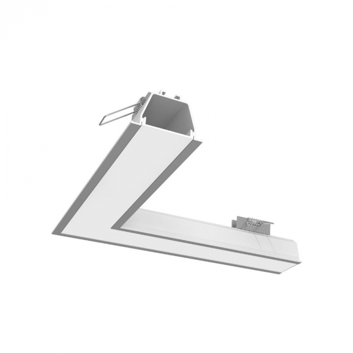 Perfil Embutido Newline Fit40 Curva Direita/Esquerda 250x52x250mm SCPE40000