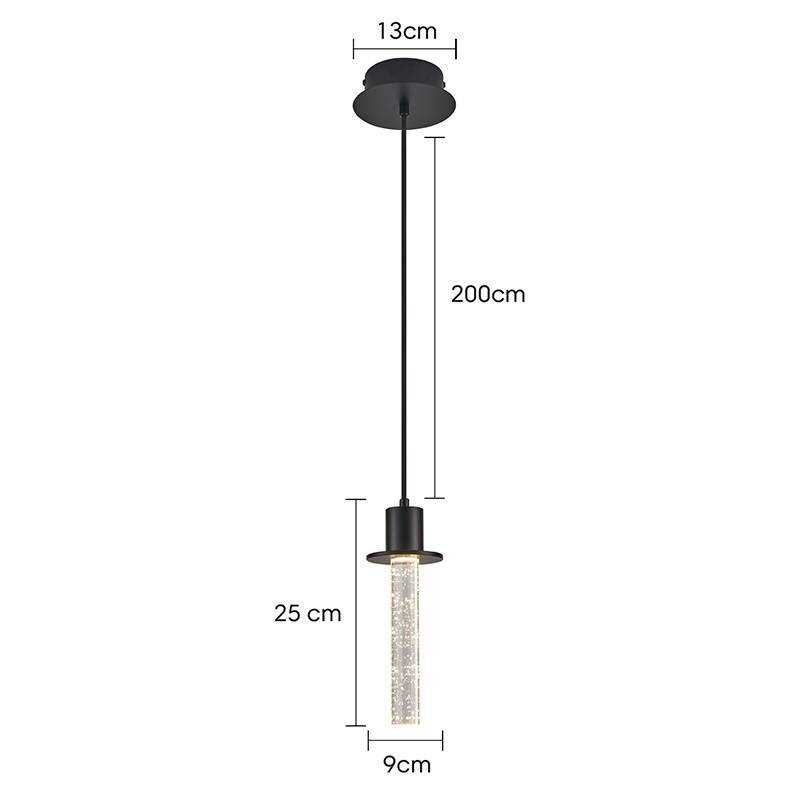 Pendente Nordecor Kalu 3 watts 3000K Preto Ø90x250mm 2767