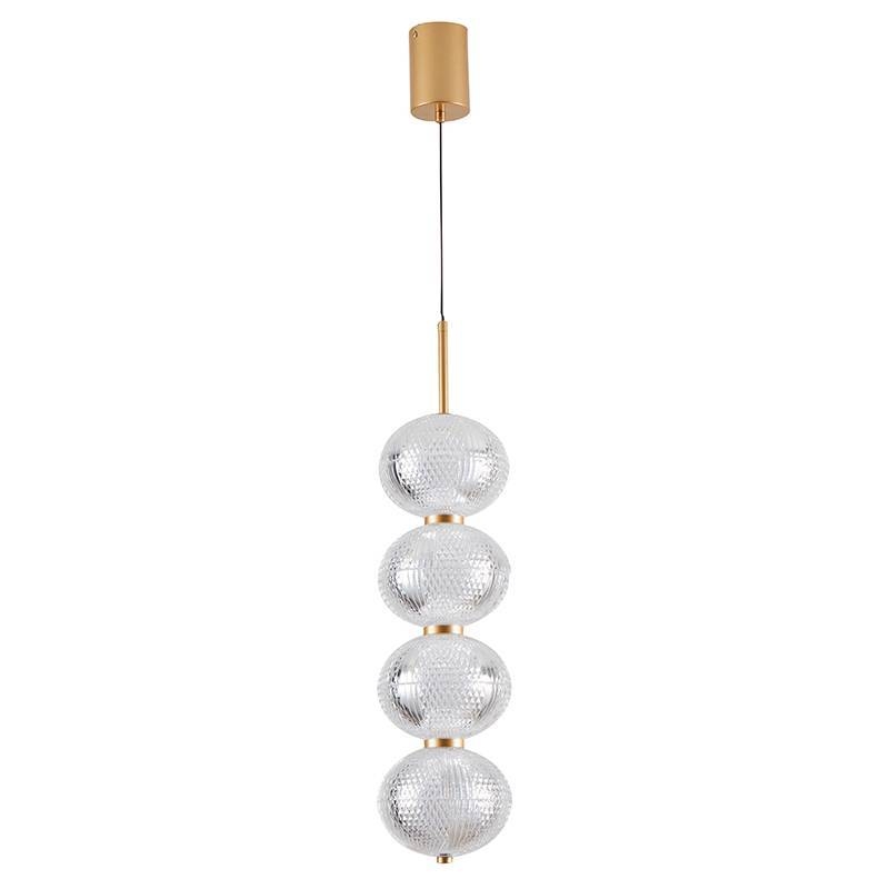 Pendente Nordecor Luse 4 Mód 28 watts 3000K Ouro Champagne Ø150x600mm 2796