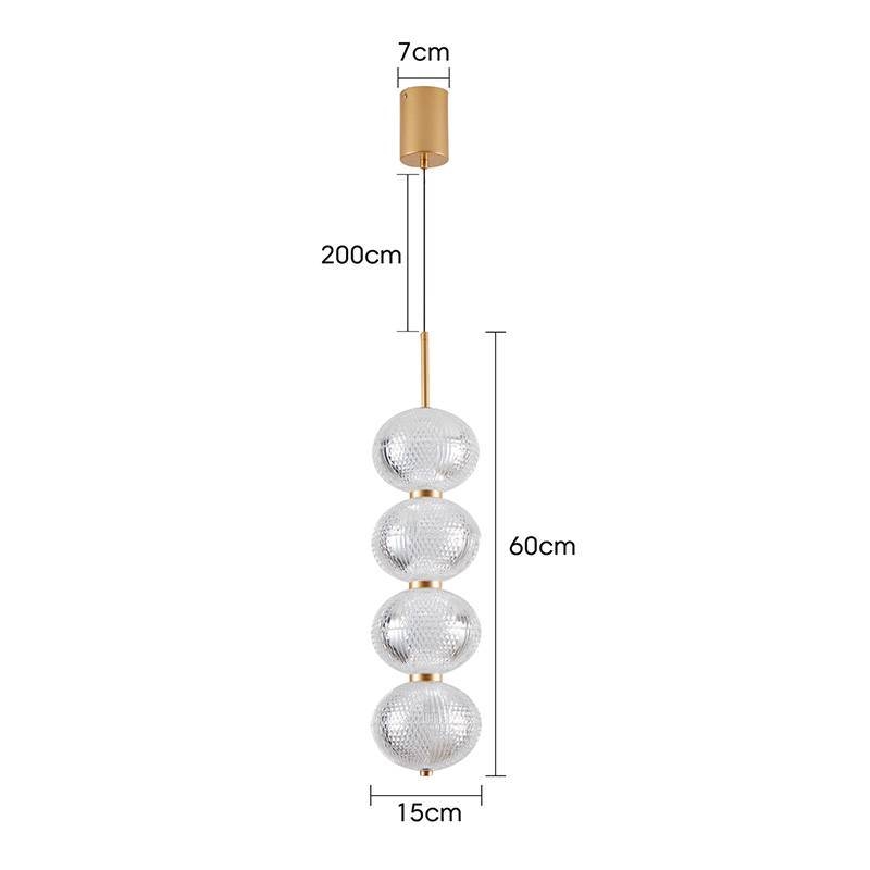 Pendente Nordecor Luse 4 Mód 28 watts 3000K Ouro Champagne Ø150x600mm 2796