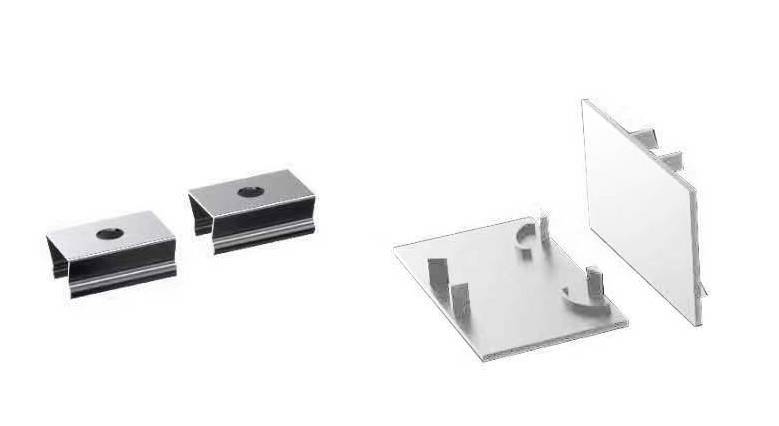 Kit de Tampa e Garra Nordecor para Perfil (4237) Branco 10 Unidades 4238