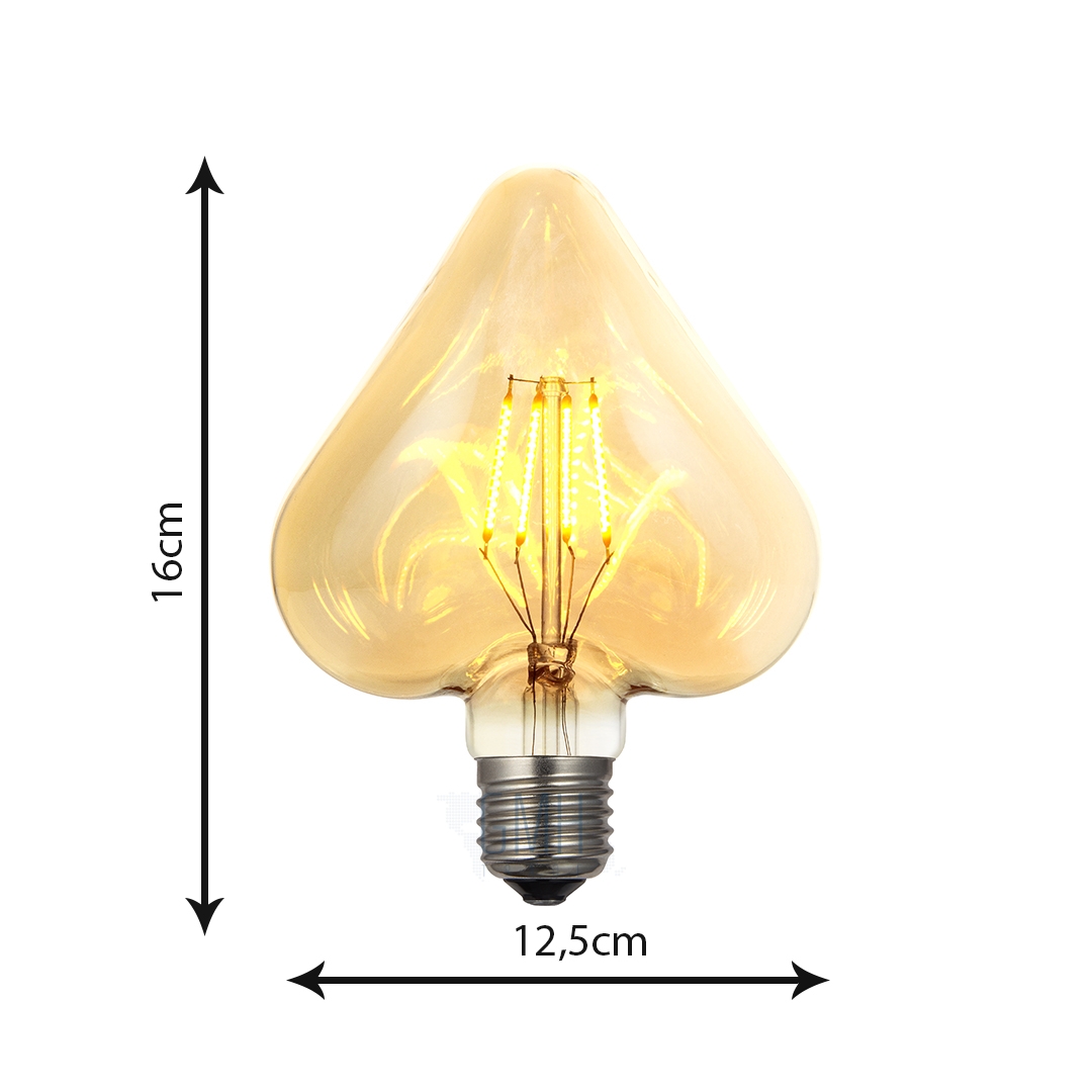 Lâmpada GMH Heart Squirel Cage 4 watts Bivolt 2200K LHEART-SC-4W