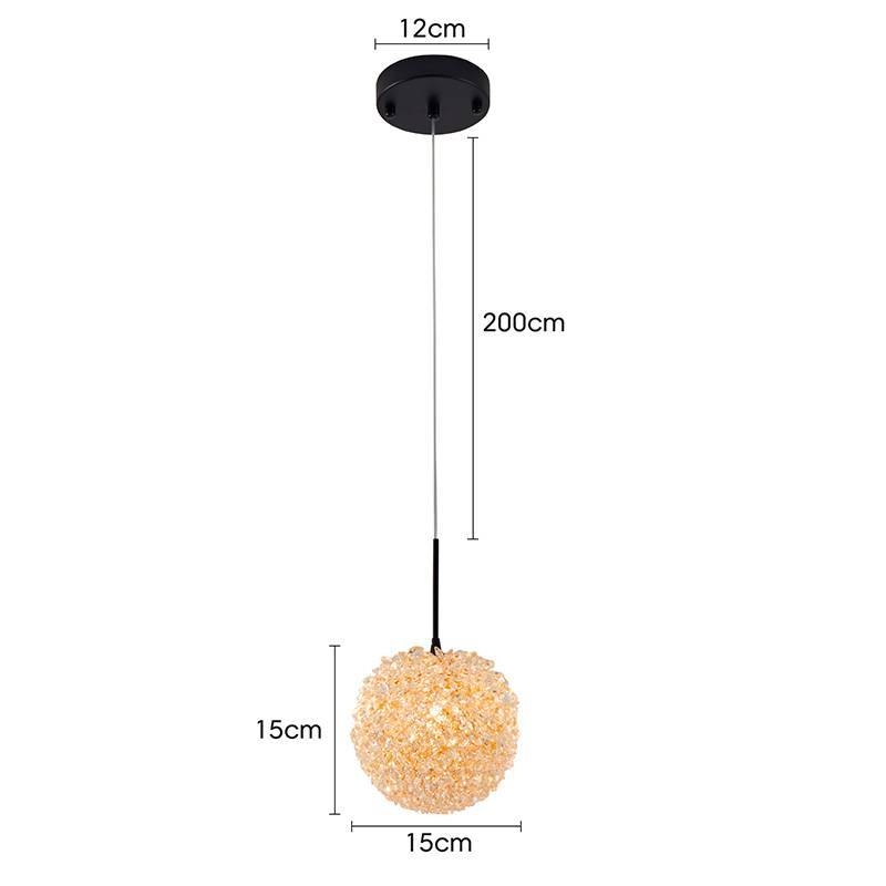 Pendente Nordecor Jou Cristal 1L G9 Preto Ø150mm 2735