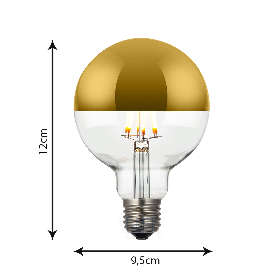 Lâmpada GMH G95 Defletora Dourada 6 watts Bivolt 2200K LG95DGOLD-6W