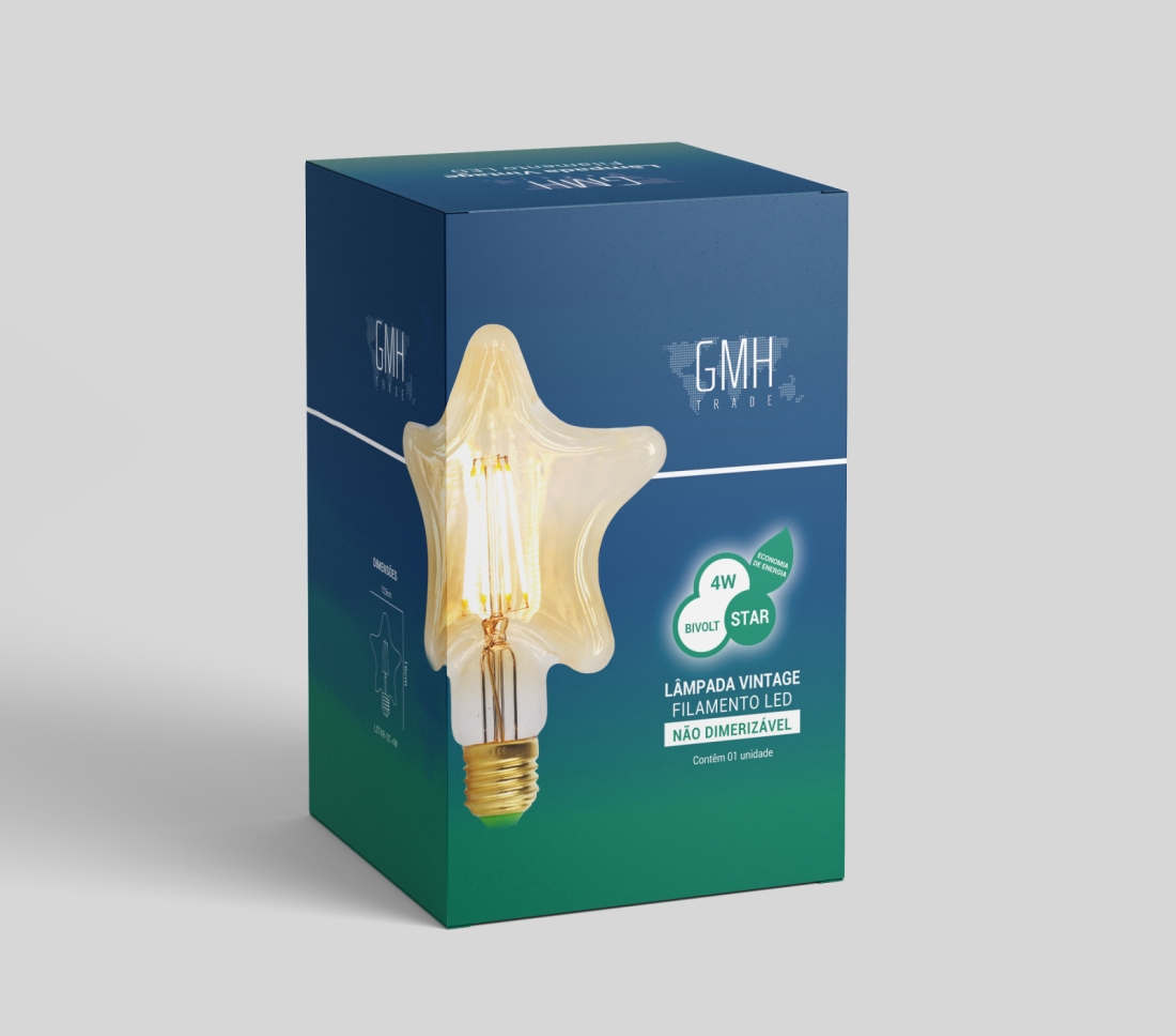 Lâmpada GMH Star Squirel Cage 4 watts Bivolt 2200K LSTAR-SC-4W