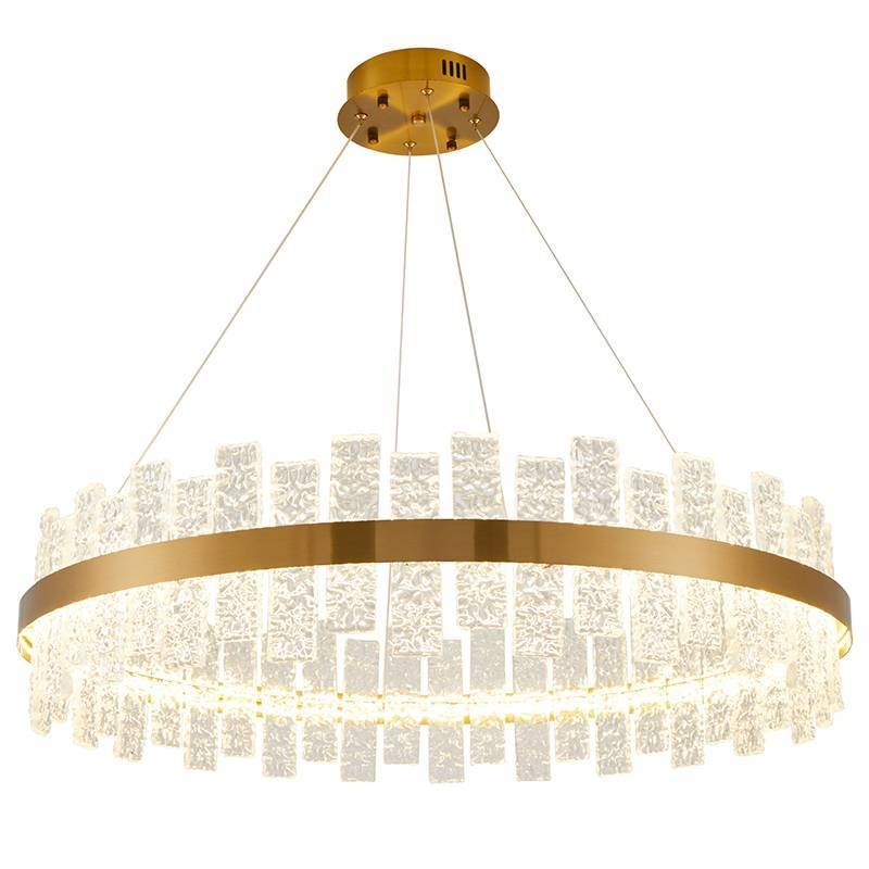 Pendente Nordecor Lowy 60 watts 3000K Dourado Brilho Ø800mm 2762
