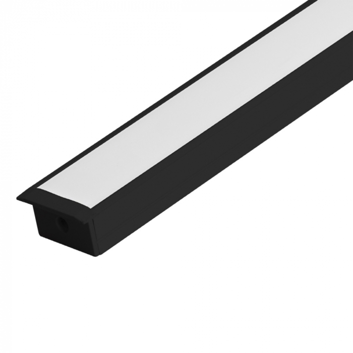 Perfil de Embutir Nordecor 27,3x15,3mm Barra de 3 metros Preto 4201