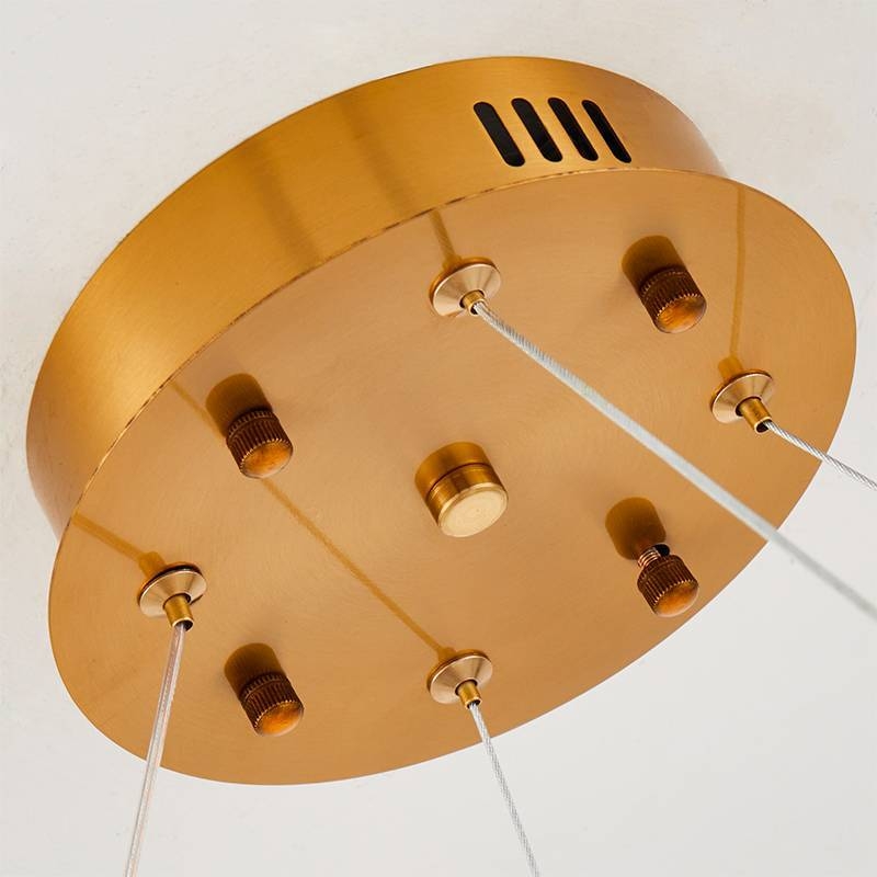 Pendente Nordecor Lowy 60 watts 3000K Dourado Brilho Ø800mm 2762