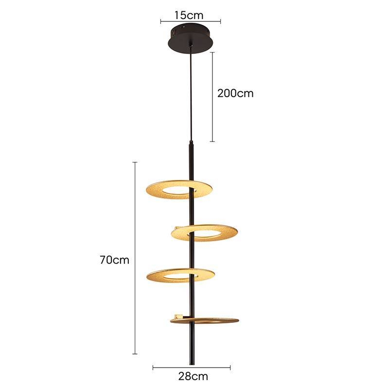Pendente Nordecor Kote 4 Mód 40 watts 3000K Preto e Dourado 700x280mm 2760