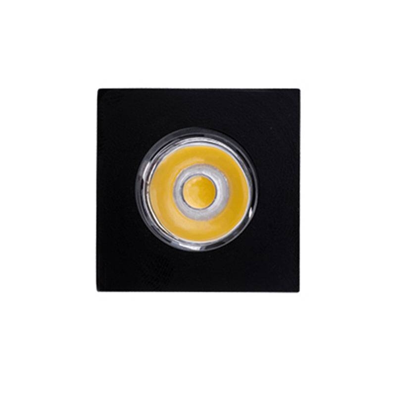 Mini Spot Embutido Nordecor Elysa Quadrado 1 watts 3000K Preto 31x31x20mm 6002